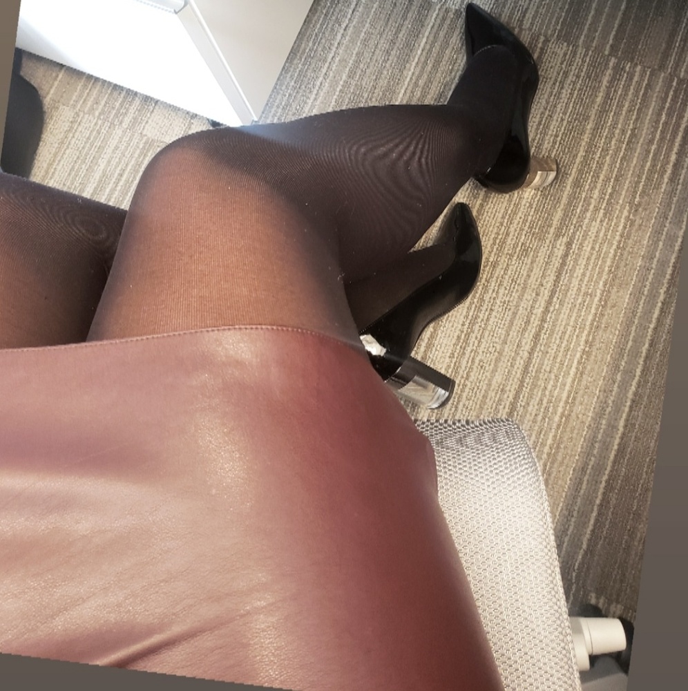 Vegan leather pencil skirt